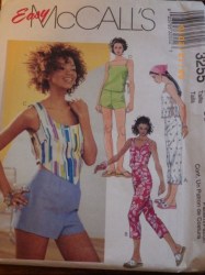 3255 MCCALLS EZ CUTE TABARD TIE TOP, CAPRI PANTS, SHORTS PATTERN 12-18